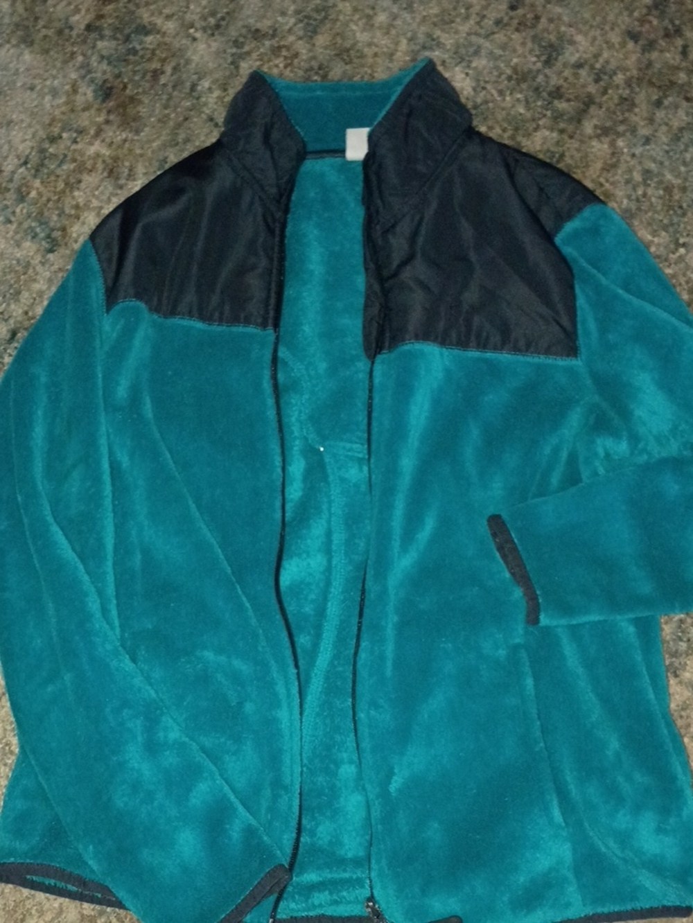 Danskin Teal and Black Teddy Fleece Jacket